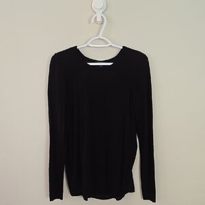 Ann Taylor Black Fitted Long Sleeve T-Shirt
